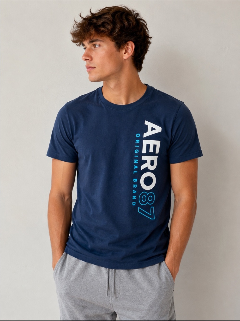 Navy Graphic Crewneck T-Shirt